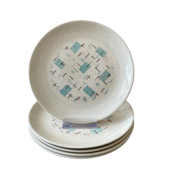 Vintage Vernonware Heavenly Days 7.5in Salad Dessert Plates Set of 5 - Picture 8 of 10